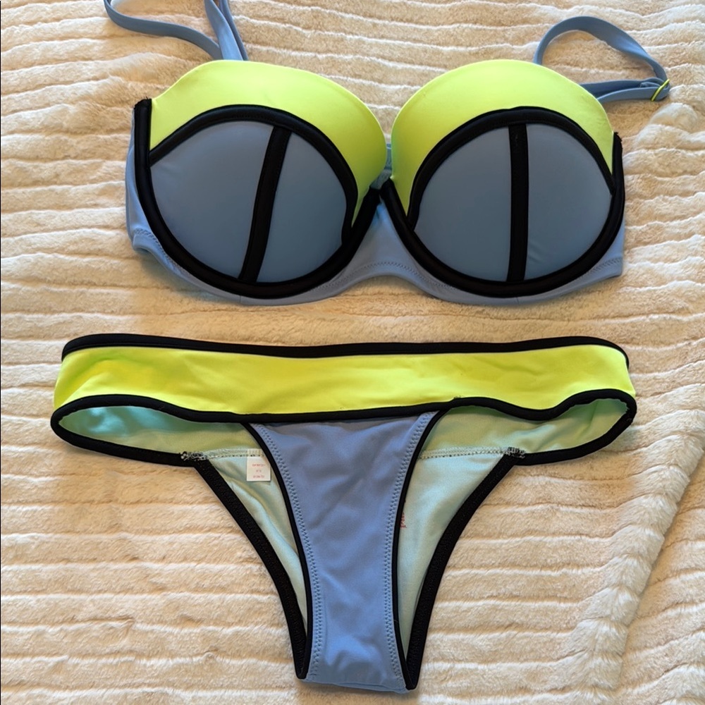 Colorblock Bikini Set